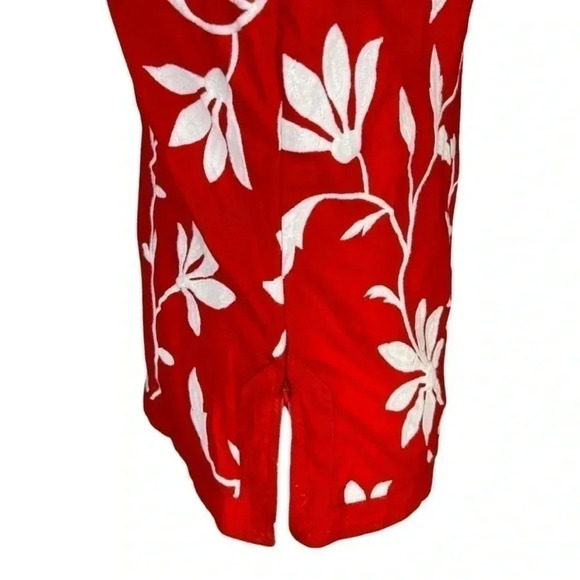 Talbots Stretch Red White Floral V-
Neck Long Sleeve tunic Size 12 - Picture 5 of 9